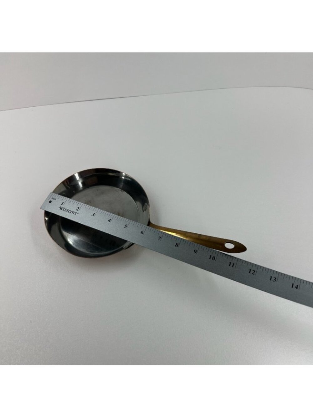 VTG Copper Frying Pan 6" Mini Skillet Brass Handle Stainless Steel Lining Round - Picture 9 of 9